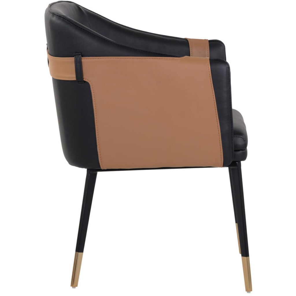 Carter Dining Armchair - Napa Black / Napa Cognac - Image 3