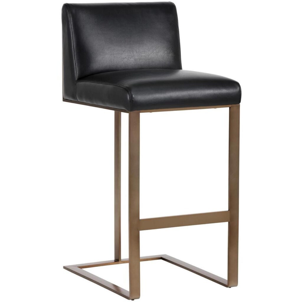 Dean Barstool - Antique Brass - Cantina Black - Image 7