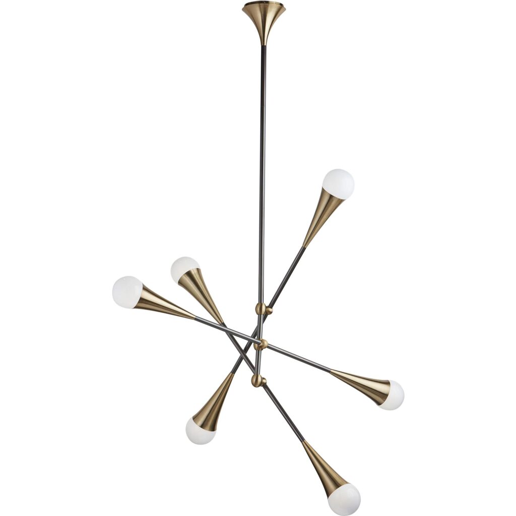 Zenith Chandelier - Brass And Black