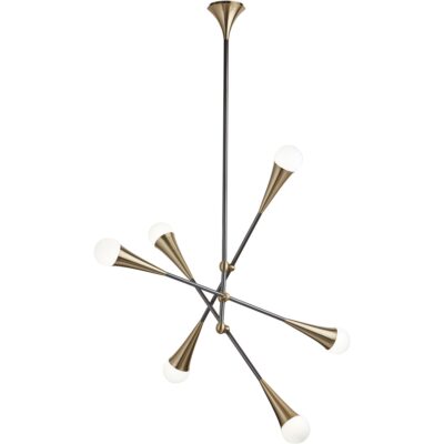 Zenith Chandelier - Brass And Black 103807 103807 ZENITH CEILING LIGHT BRASS AND BLACK PLATED 1