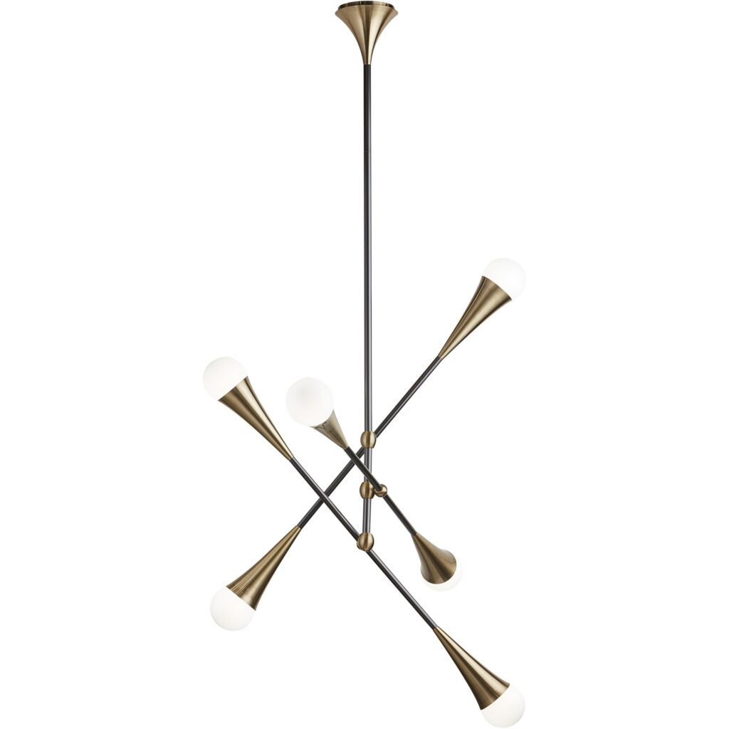 Zenith Chandelier - Brass And Black - Image 3