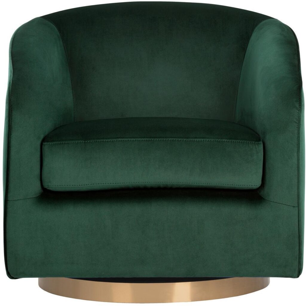 Hazel Swivel Lounge Chair - Gold - Deep Green Sky - Image 2