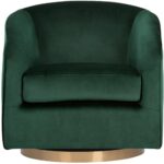 Hazel Swivel Lounge Chair - Gold - Deep Green Sky 9 Hazel Swivel Lounge Chair - Gold - Deep Green Sky 103999 103999 HAZEL SWIVEL OCCASIONAL CHAIR DEEP GREEN SKY FABRIC