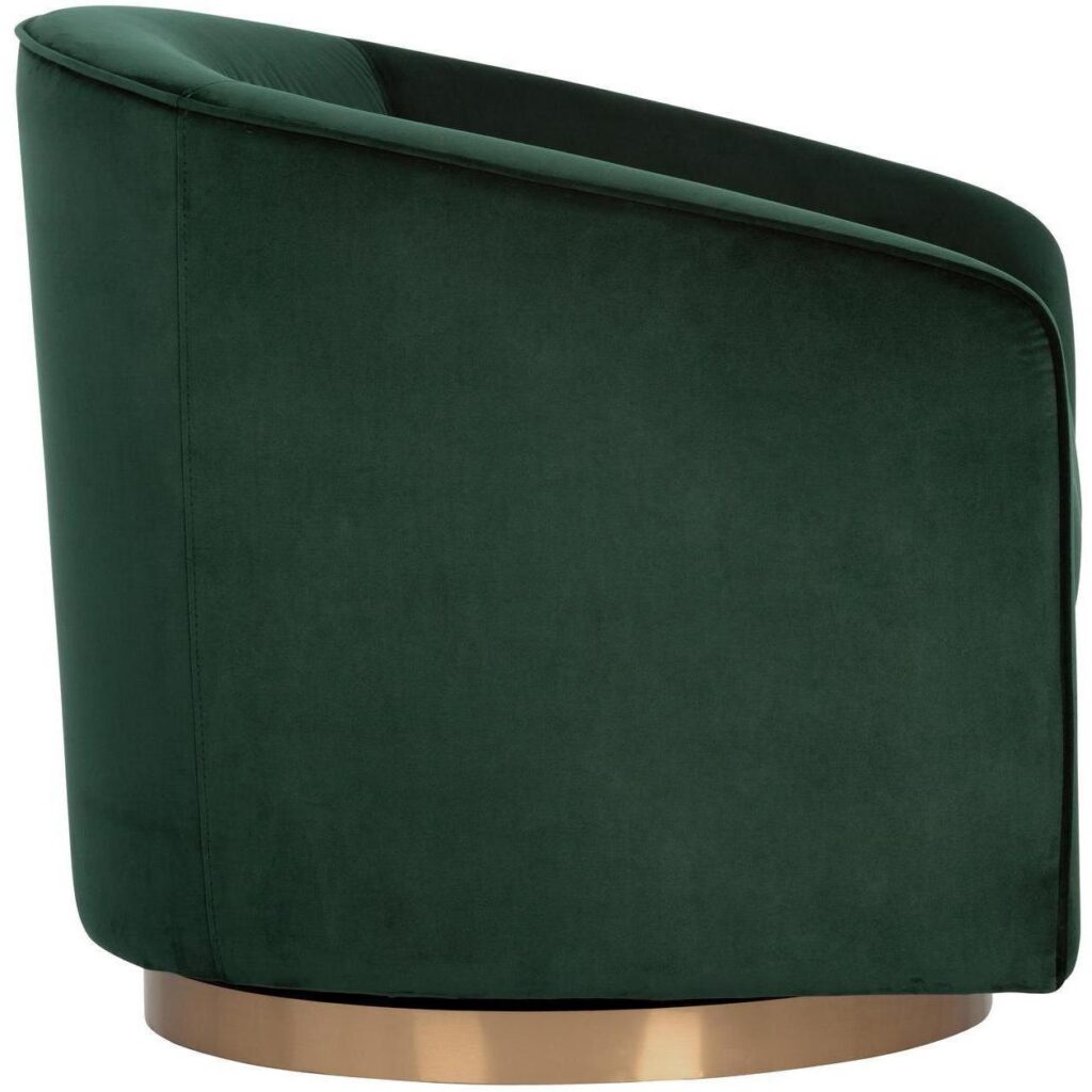 Hazel Swivel Lounge Chair - Gold - Deep Green Sky - Image 3