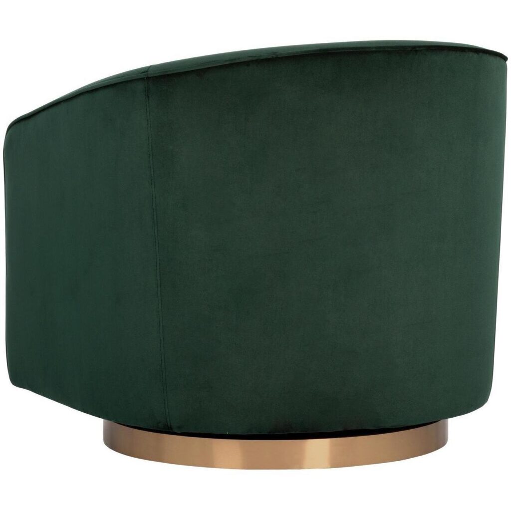 Hazel Swivel Lounge Chair - Gold - Deep Green Sky - Image 4