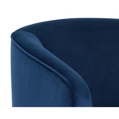 Hazel Swivel Lounge Chair - Gold - Navy Blue Sky 104001 104001 HAZEL SWIVEL CHAIR NAVY SKY FABRIC 7