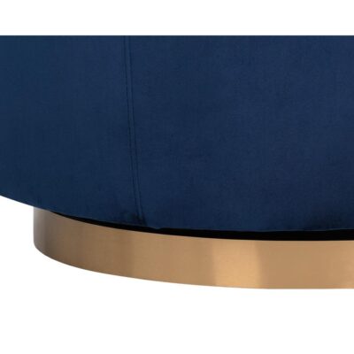 Hazel Swivel Lounge Chair - Gold - Navy Blue Sky 104001 104001 HAZEL SWIVEL CHAIR NAVY SKY FABRIC 8