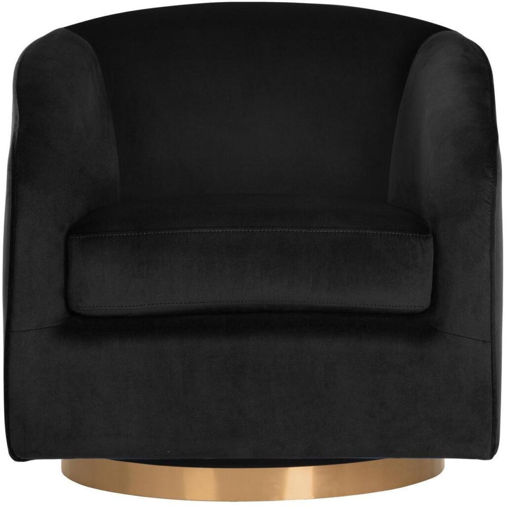 Hazel Swivel Lounge Chair - Gold - Black Sky - Image 2