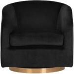 Hazel Swivel Lounge Chair - Gold - Black Sky 9 Hazel Swivel Lounge Chair - Gold - Black Sky 104003 104003 HAZEL SWIVEL CHAIR BLACK SKY FABRIC