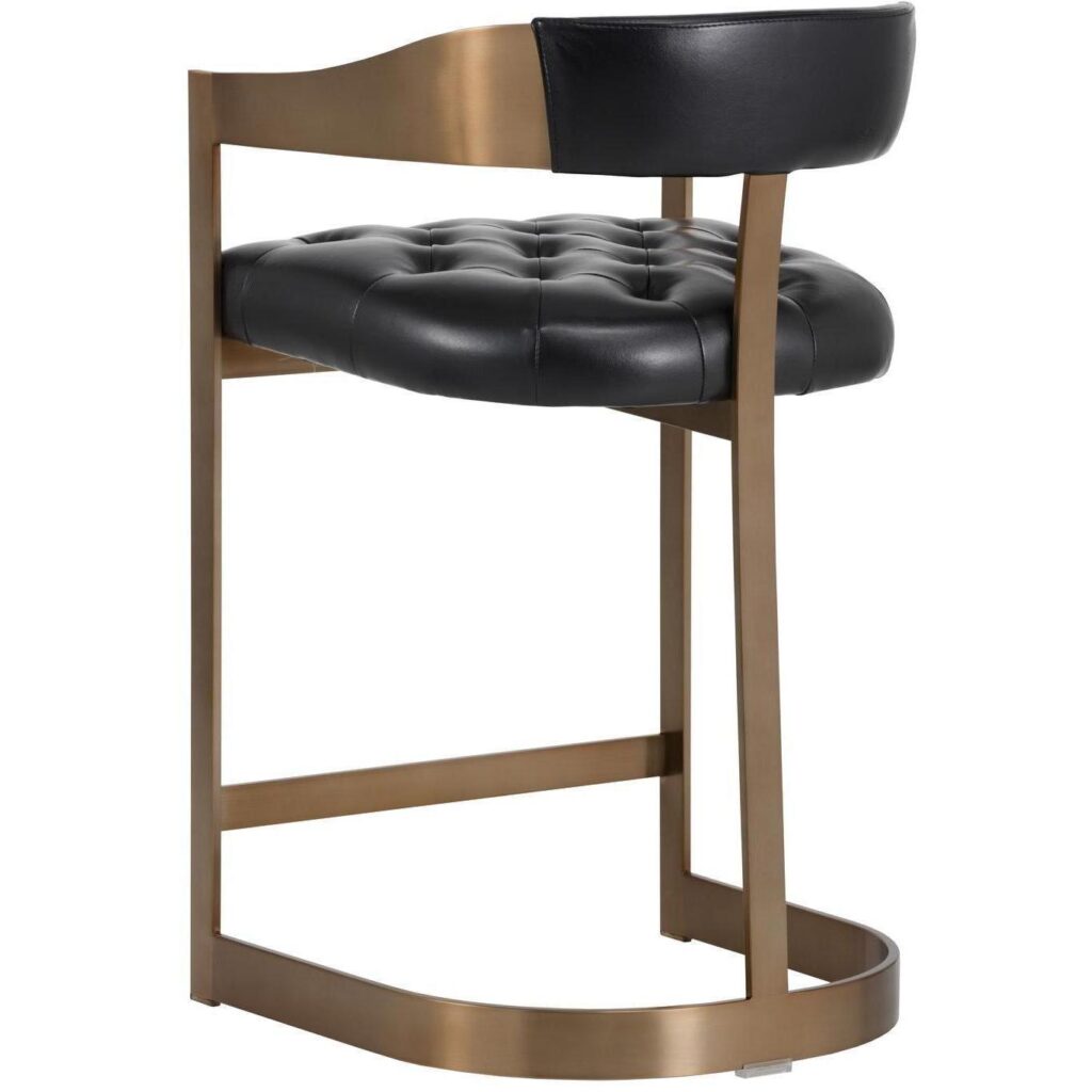 Beaumont Counter Stool - Antique Brass - Cantina Black - Image 3