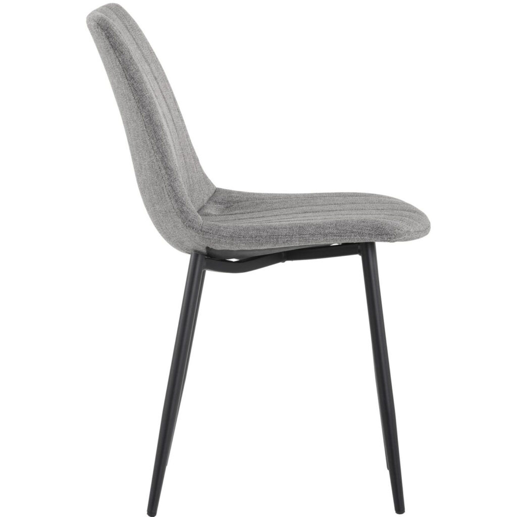 Drew Dining Chair - Black - Light Grey - Image 2