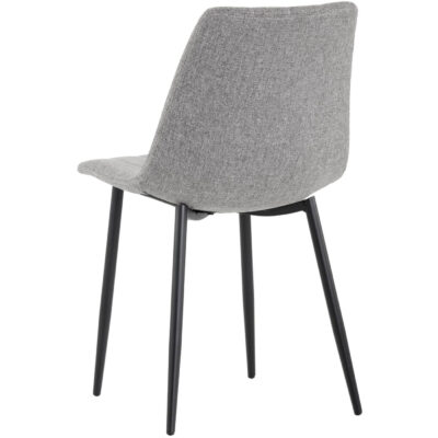 Drew Dining Chair - Black - Light Grey 104030 104030 DREW DINING CHAIR GREY FABRIC 3