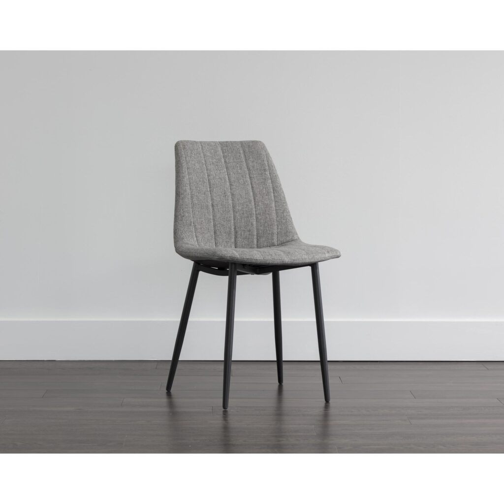 Drew Dining Chair - Black - Light Grey - Image 4