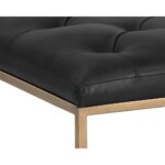 Endall Ottoman - Antique Brass - Vintage Black Night Leather 7 Endall Ottoman - Antique Brass - Vintage Black Night Leather 104087 104087 ENDALL SQUARE COFFEE TABLE OTTOMAN ANTIQUE BRASS VINTAGE BLACK LEATHER 6