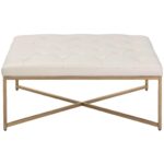 Endall Ottoman - Antique Brass - Vintage Vanilla Leather 5 Endall Ottoman - Antique Brass - Vintage Vanilla Leather 104089 104089 ENDALL SQUARE COFFEE TABLE OTTOMAN ANTIQUE BRASS VINTAGE VANILLA LEATHER 1