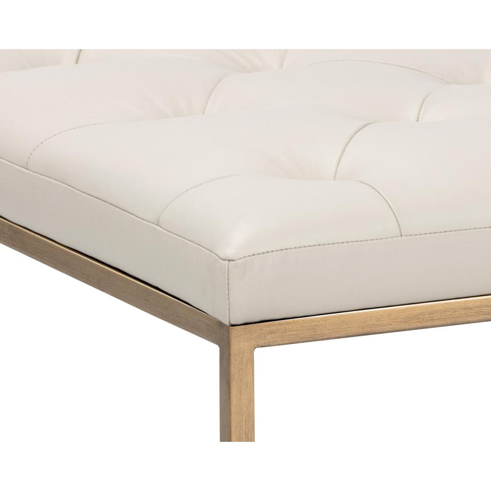 Endall Ottoman - Antique Brass - Vintage Vanilla Leather 4 Endall Ottoman - Antique Brass - Vintage Vanilla Leather - Image 4