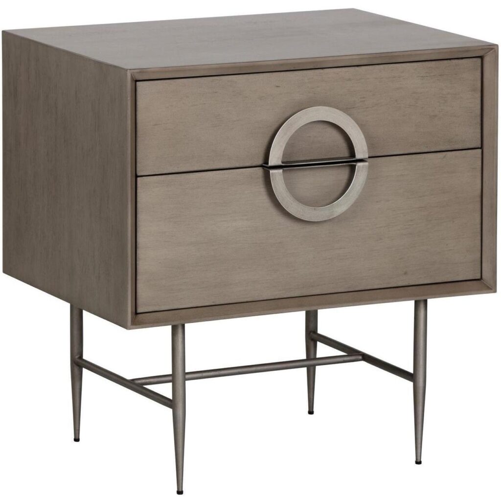 Emery Nightstand - Antique Silver - Ash Grey - Image 2