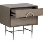 Emery Nightstand - Antique Silver - Ash Grey 9 Emery Nightstand - Antique Silver - Ash Grey 104099 104099 EMERY NIGHT STAND ANTIQUE SILVER ASH GREY FINISH 2