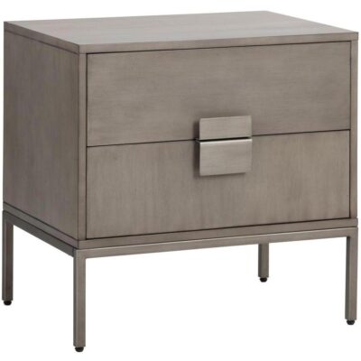 Jade Nightstand - Antique Silver - Ash Grey 104100 104100 JADE NIGHTSTAND ANTIQUE SILVER ASH GREY FINISH 1