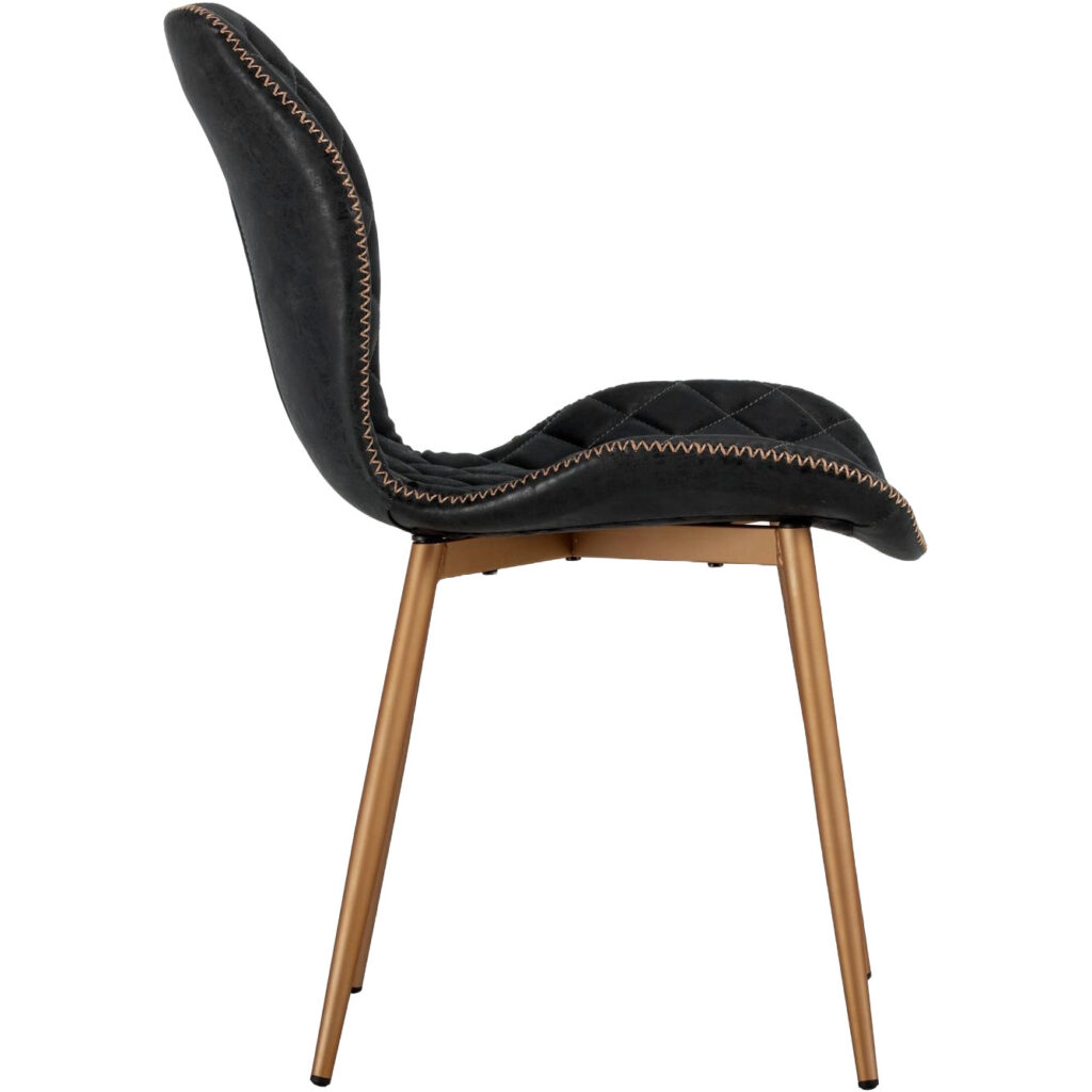 Lyla Dining Chair - Champagne Gold - Antique Black - Image 2