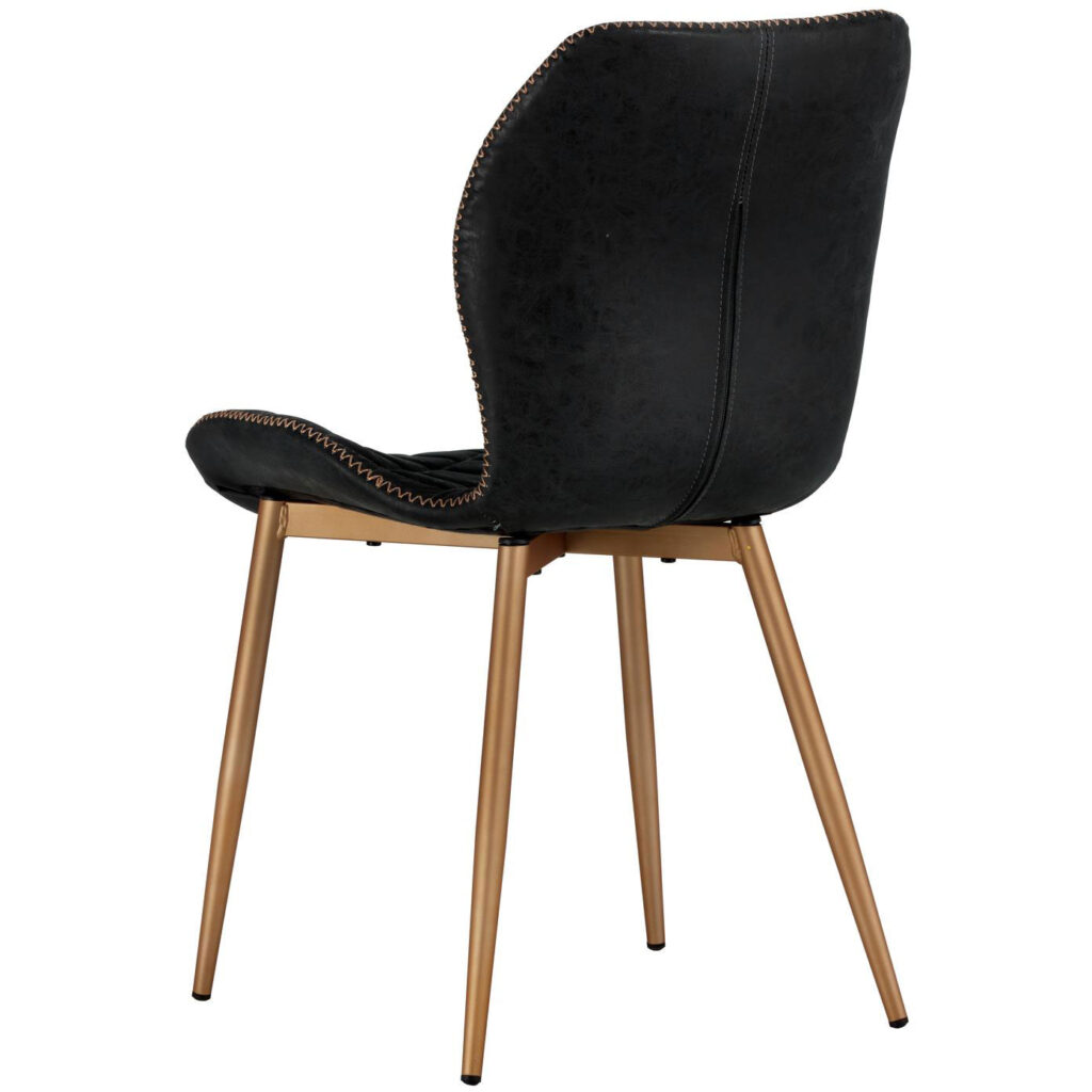 Lyla Dining Chair - Champagne Gold - Antique Black - Image 3