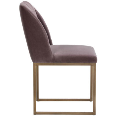 Nevin Dining Chair - Blush Purple 104343 104343 NEVIN DINING CHAIR ANTIQUE BRASS BLUSH PURPLE FABRIC 2