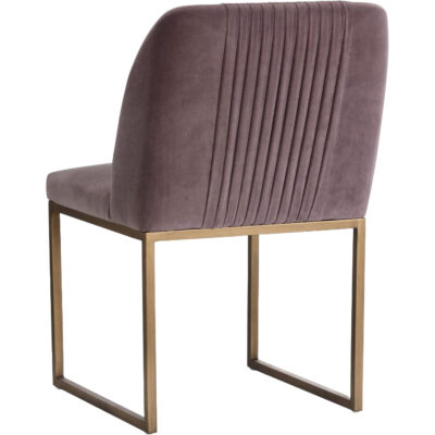 Nevin Dining Chair - Blush Purple 104343 104343 NEVIN DINING CHAIR ANTIQUE BRASS BLUSH PURPLE FABRIC 3