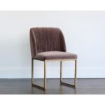 Nevin Dining Chair - Blush Purple 10 Nevin Dining Chair - Blush Purple 104343 104343 NEVIN DINING CHAIR ANTIQUE BRASS BLUSH PURPLE FABRIC 5