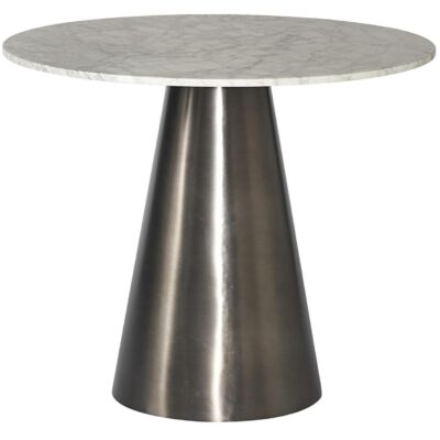 Damon Bistro Table - Gunmetal - 35.5" 104425 104425 DAMON BISTRO TABLE GUNMETAL WHITE MARBLE 1