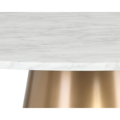 Damon Bistro Table - Gold - 35.5" 104426 104426 DAMON BISTRO TABLE GOLD WHITE MARBLE 6