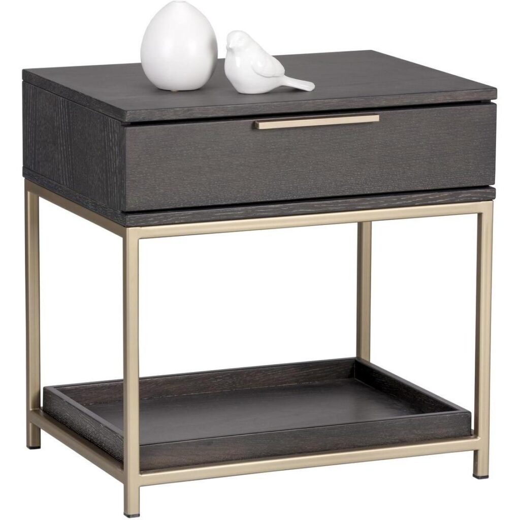 Rebel Nightstand - Small - Gold - Charcoal Grey