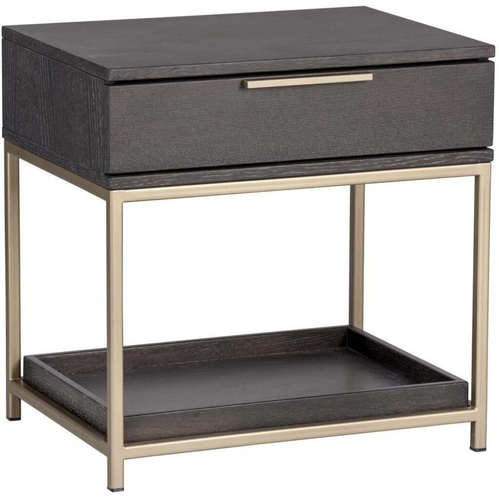 Rebel Nightstand - Small - Gold - Charcoal Grey - Image 2