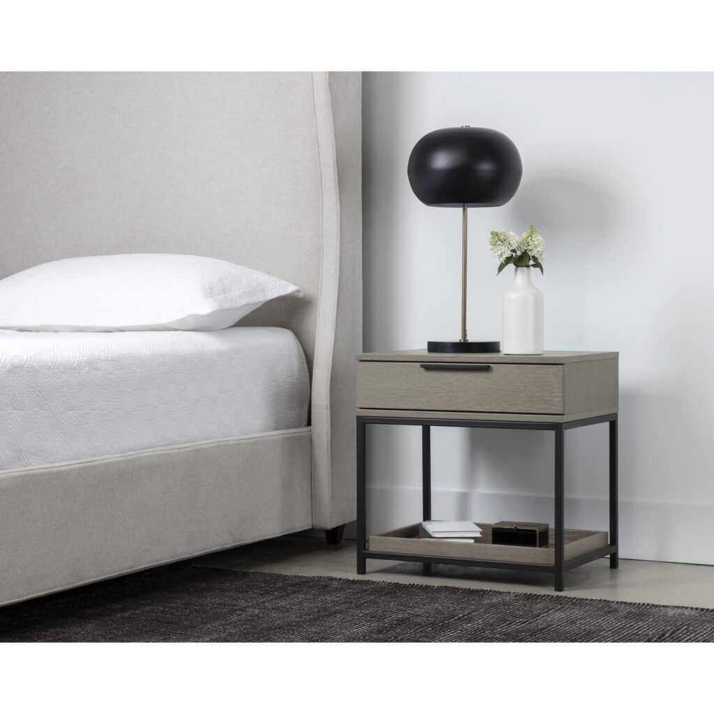 Rebel Nightstand - Small - Black - Taupe - Image 6