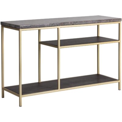 Arden Console Table 104616 104616 ARDEN CONSOLE TABLE GOLD LIGHT GREY MARBLE CHARCOAL GREY 1