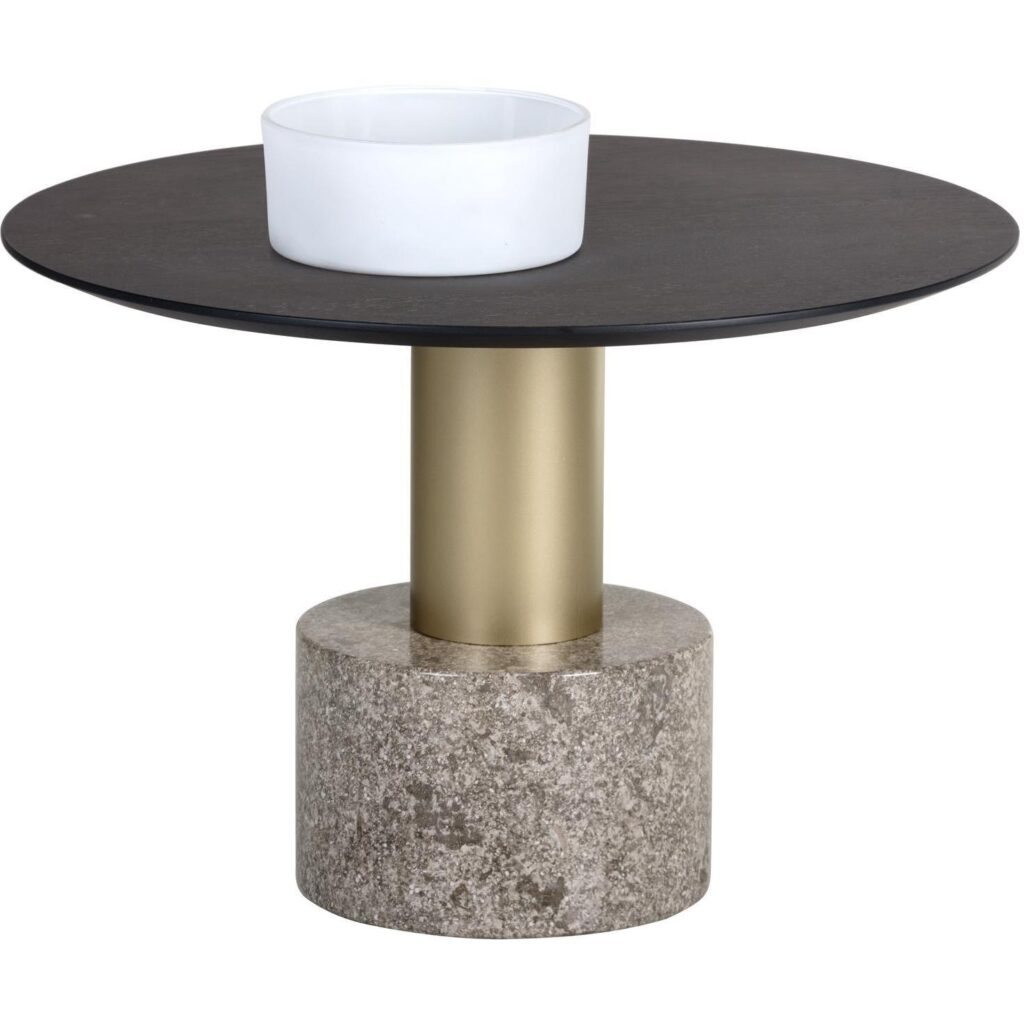 Monaco Coffee Table - Gold - Grey Marble / Charcoal Grey