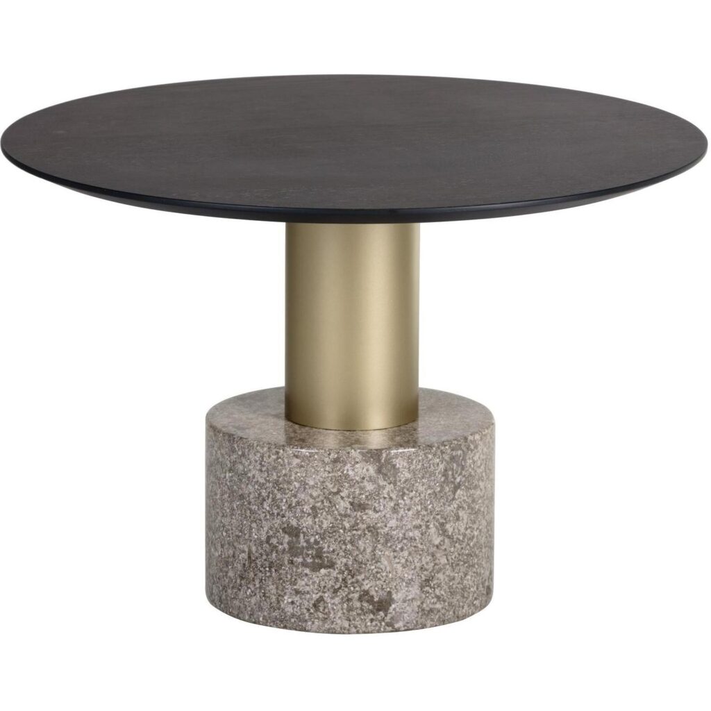 Monaco Coffee Table - Gold - Grey Marble / Charcoal Grey - Image 2