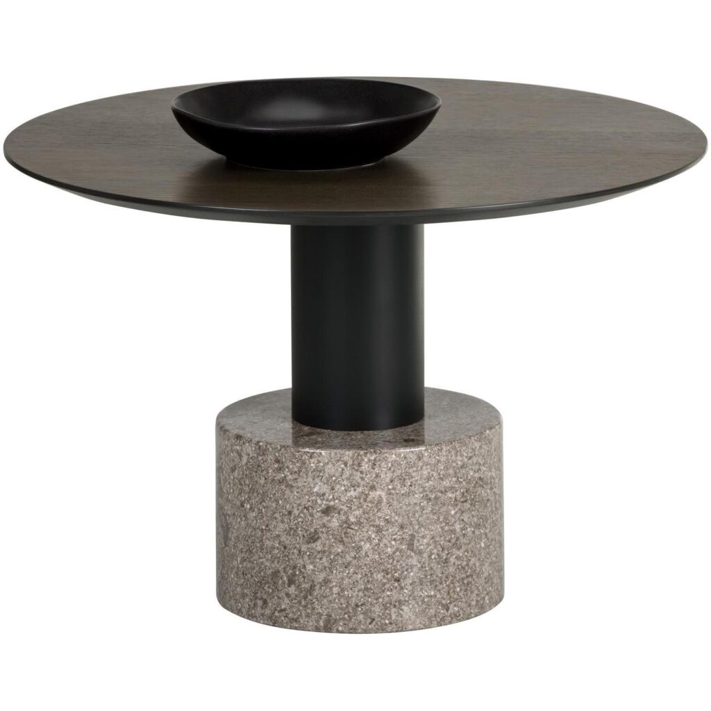 Monaco Coffee Table - Black - Grey Marble / Raw Umber