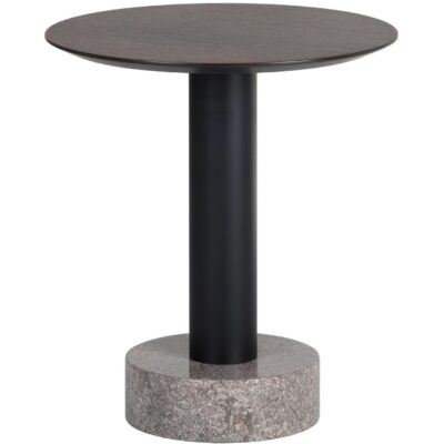 Monaco End Table - Black - Grey Marble / Raw Umber 104630 104630 MONACO END TABLE BLACK LIGHT GREY MARBLE RAW UMBER 1