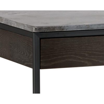 Stamos Desk - Black - Grey Marble / Charcoal Grey 104634 104634 STAMOS DESK BLACK LIGHT GREY MARBLE CHARCOAL GREY 6