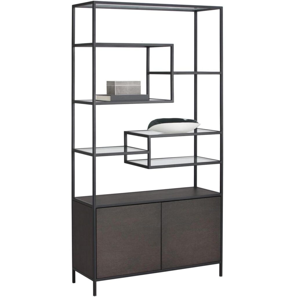 Stamos Bookcase - Black - Charcoal Grey