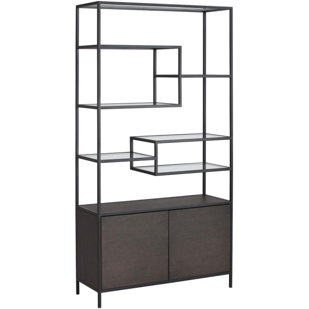 Stamos Bookcase - Black - Charcoal Grey - Image 2