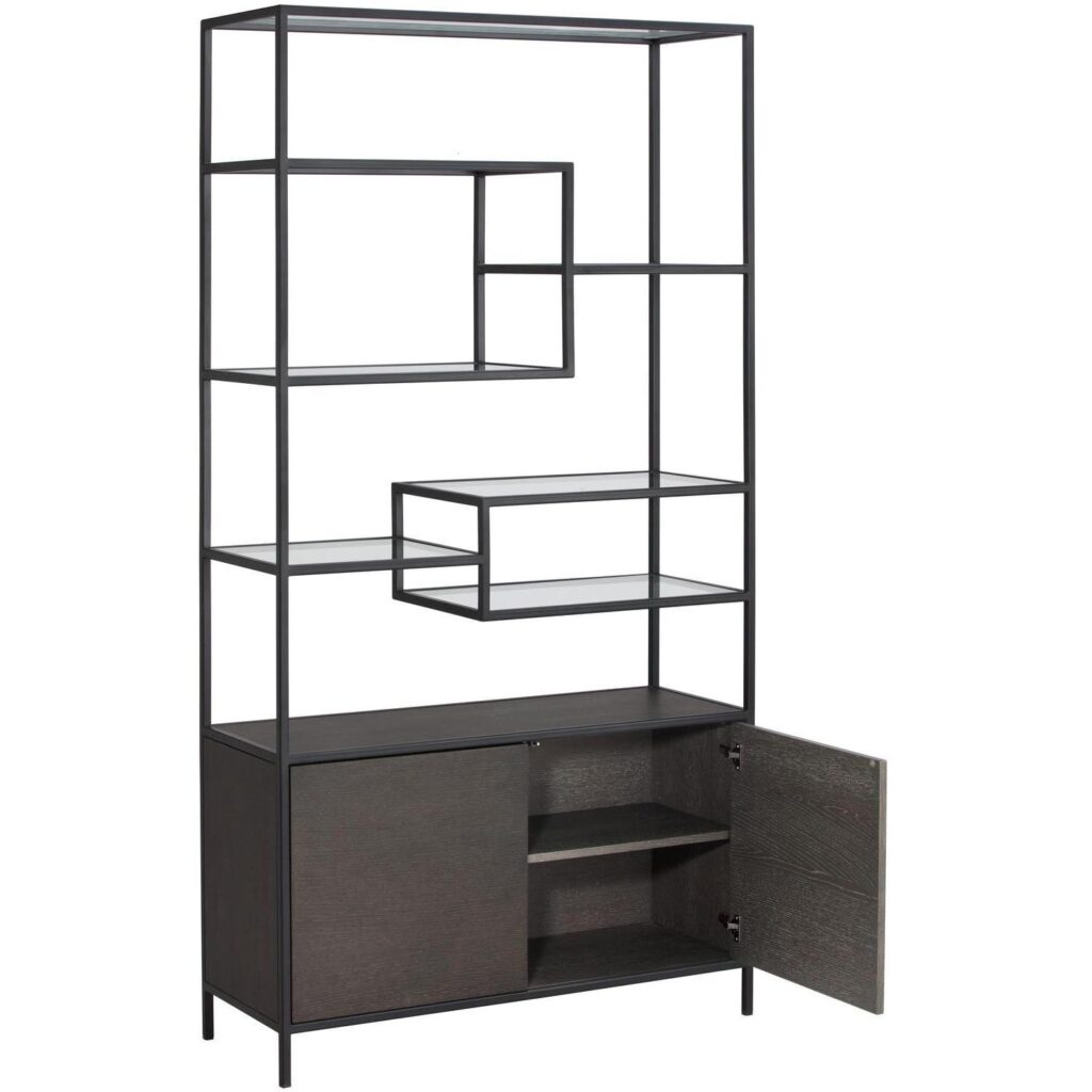 Stamos Bookcase - Black - Charcoal Grey - Image 3