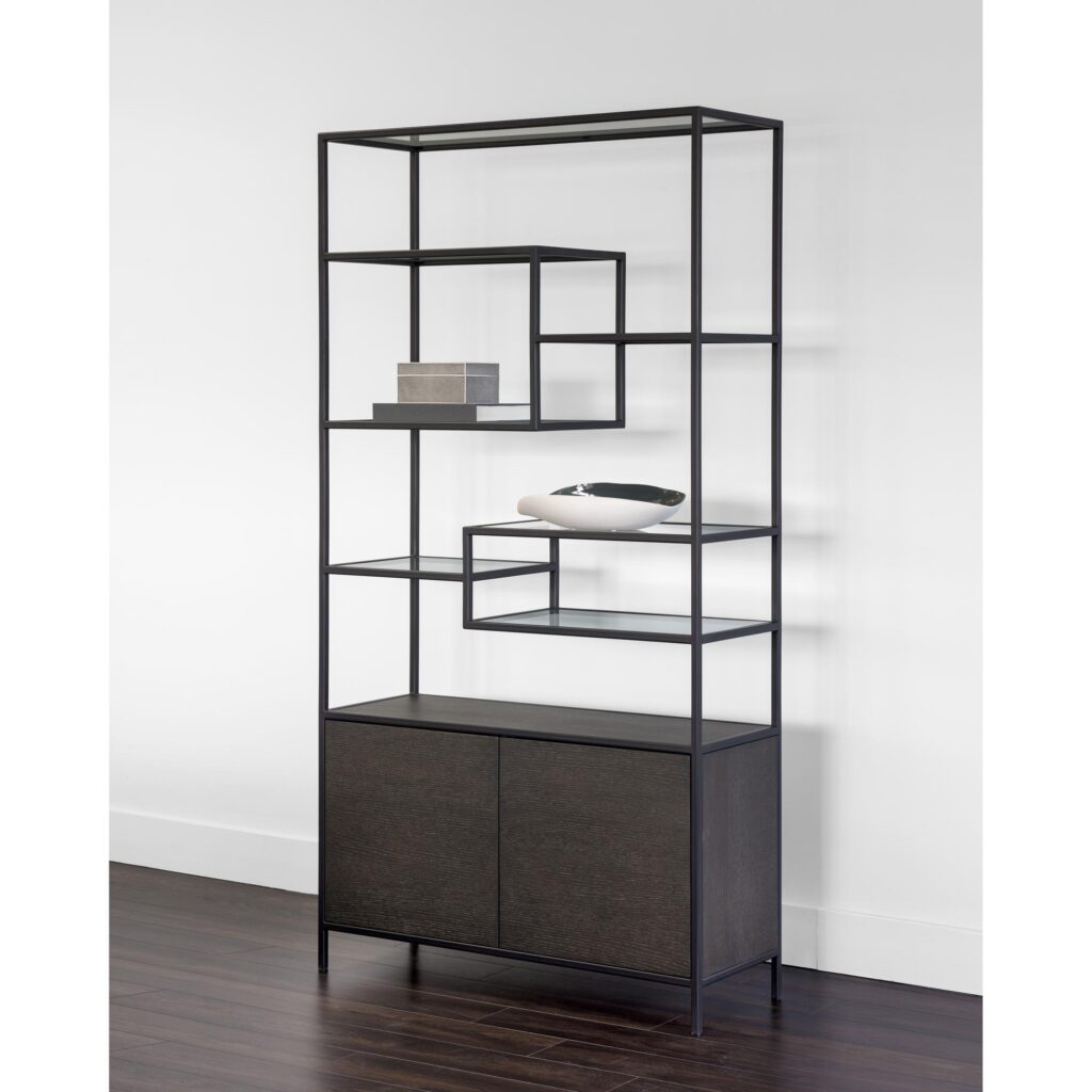 Stamos Bookcase - Black - Charcoal Grey - Image 4