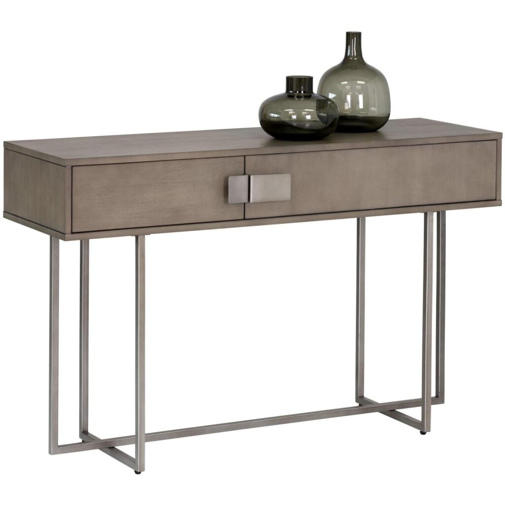 Jade Console Table - Antique Silver - Ash Grey