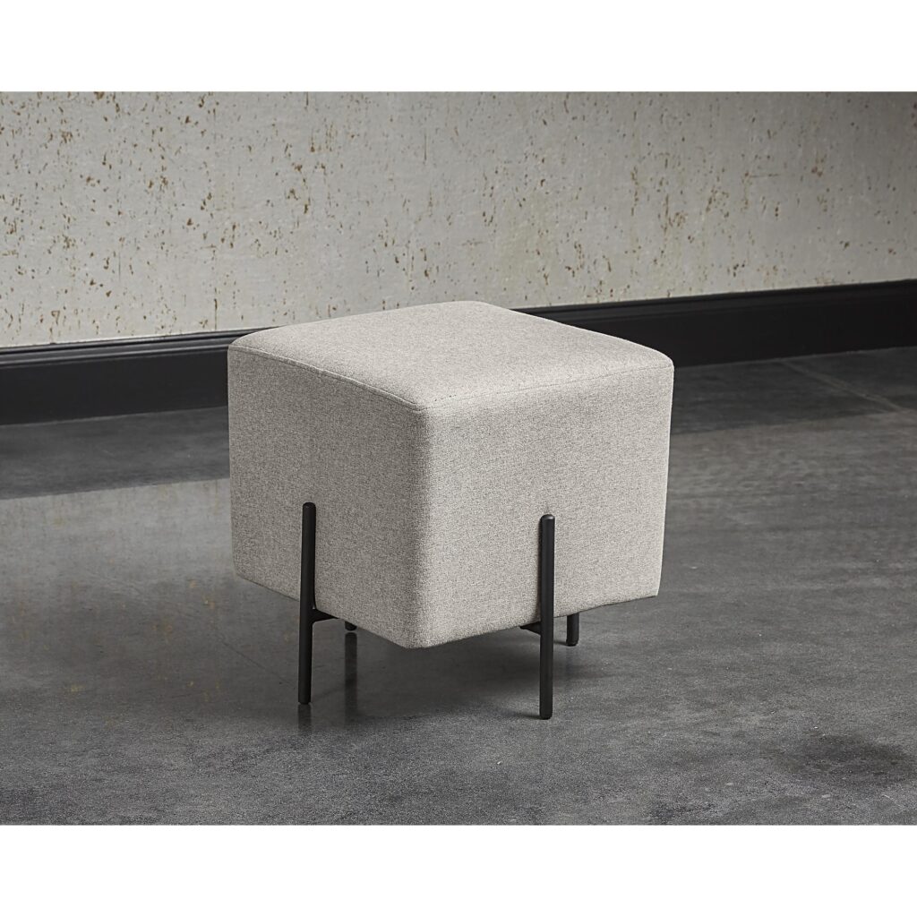 Heston Ottoman - Black - Dorset Platinum - Image 3