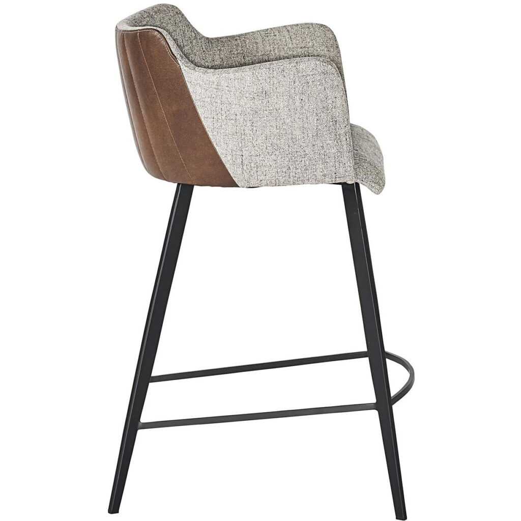 Griffin Counter Stool - November Grey / Bravo Cognac - Image 2