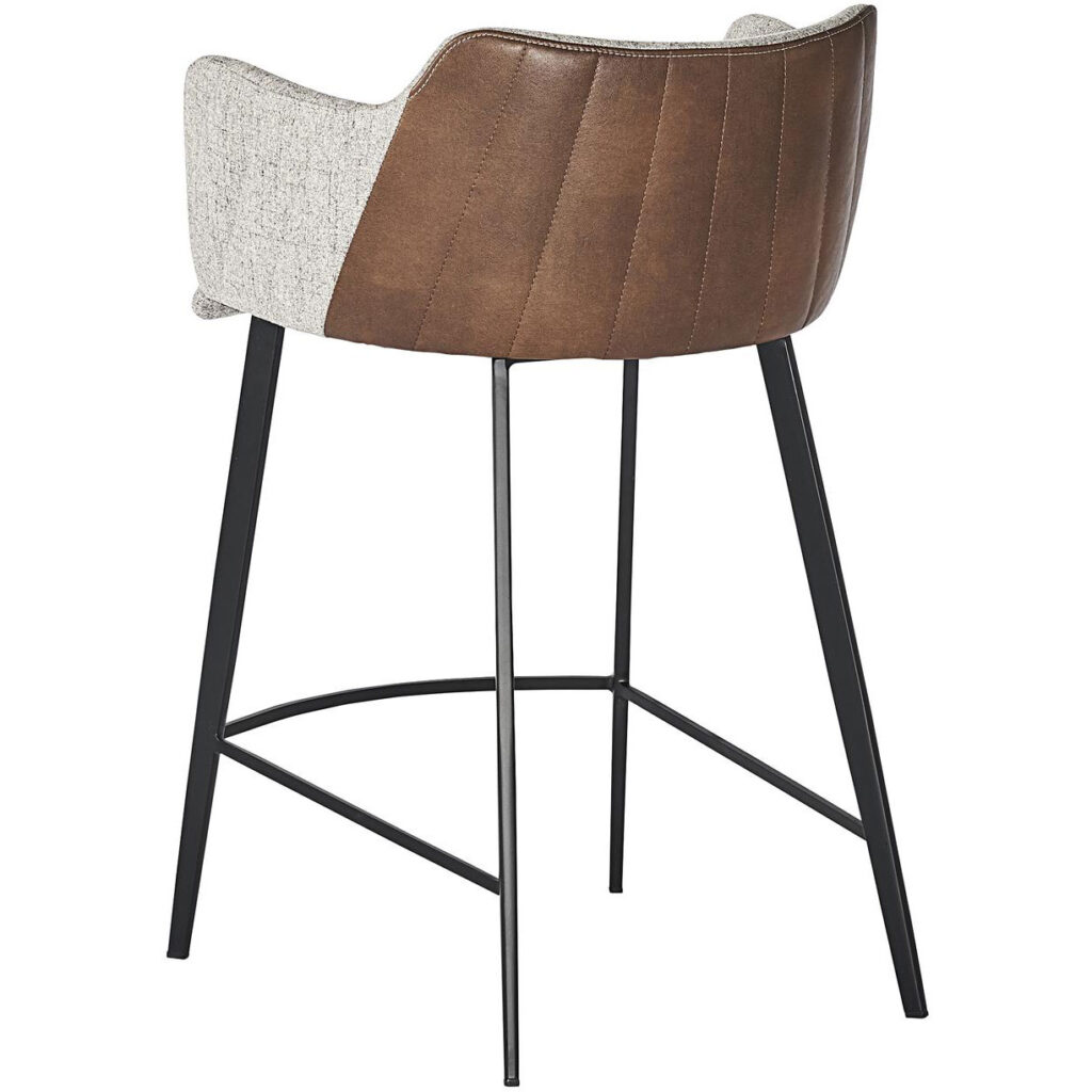 Griffin Counter Stool - November Grey / Bravo Cognac - Image 3