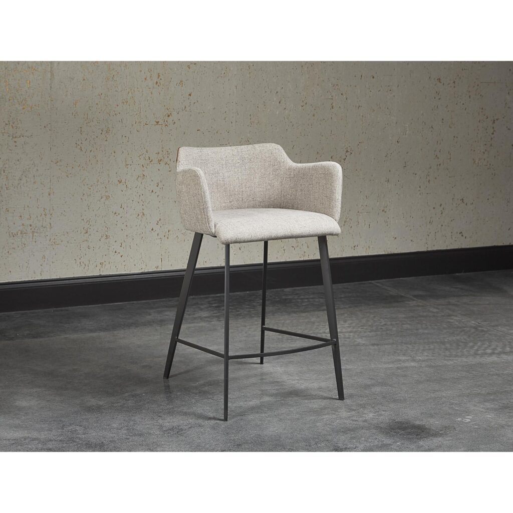 Griffin Counter Stool - November Grey / Bravo Cognac - Image 4