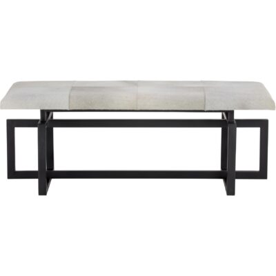 Pilar Bench - Grey 104803 104803 PILAR BENCH BLACK GREY COWHIDE 1