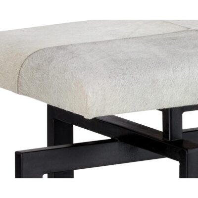 Pilar Bench - Grey 104803 104803 PILAR BENCH BLACK GREY COWHIDE 6